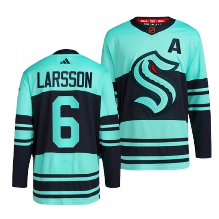 Män Ishockey Seattle Kraken tröja Adam Larsson 6 Adidas 2022-23 Isblå Reverse Retro 2.0 Authentic